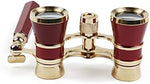 Kingscope vintage opera glasses inside the included soft protective velvet pouch with cleaning cloth.