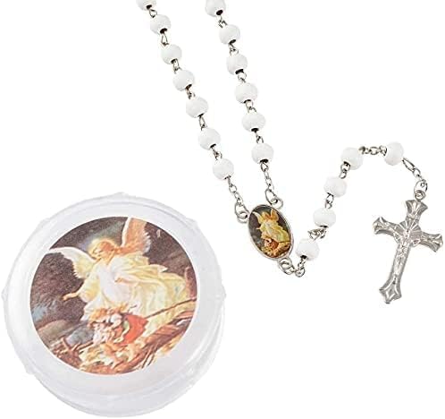 YRP First Communion Baptism White Scented Rosary Favor front view