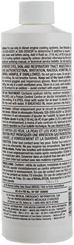 Authentic imported Motorcraft VC8 diesel cooling system additive back label showing usage specifications