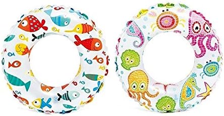 Child enjoying pool time with Intex Lively Print swim ring float
