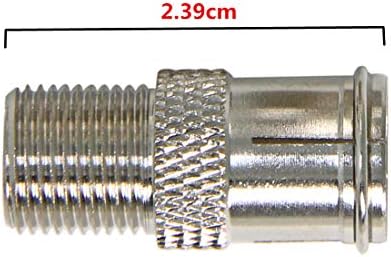 Durable push on coaxial adapter designed for tight spaces behind wall mounted televisions.
