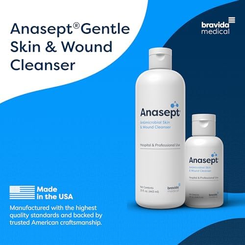 Side profile of Anasept medical grade antimicrobial wound cleaning solution