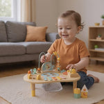 Full product packaging view of the imported Sosola wooden Montessori sensory toy collection.