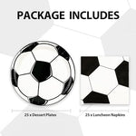 Soft And Absorbent Six Point Five Inch Soccer Party Napkins