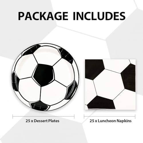 Soft And Absorbent Six Point Five Inch Soccer Party Napkins
