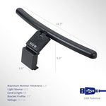 Sleek black VIVO curved screen bar demonstrating space saving desk organization and zero screen glare