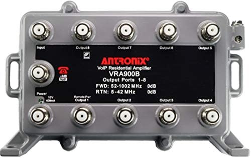 Reliable Cable Products 9 port splitter displaying the dedicated voice over internet protocol bypass port