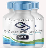 Close up view of the airtight tamper evident seal on the Crystal Clear Lab lye bottle.
