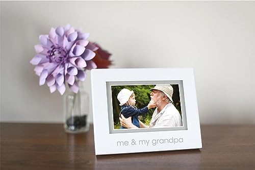 Rear view of the Pearhead grandfather photo frame displaying the tabletop easel stand and wall mounting hanger.