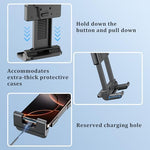 OHLPRO heavy duty tablet mount installed on a flat desk surface as a workstation display stand.