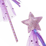 Side view of star wand with tulle streamers