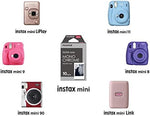 Rear view of the authentic USA imported Fujifilm Instax Mini Monochrome film pack showcasing compatibility details