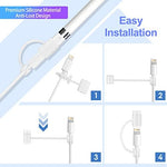 Hiicopa female to female adapter attached to a white lightning charging cable with the included tether