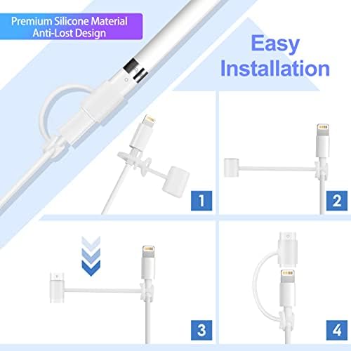 Hiicopa female to female adapter attached to a white lightning charging cable with the included tether