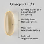 Bottle angle highlighting the IFOS 5-Star purity rating seal for wild Alaskan Pollock fish oil