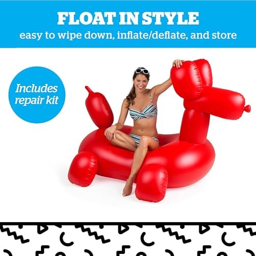 Person relaxing on a BigMouth Inc. balloon animal pool float