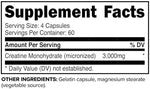 Primaforce Creatine 3,000mg supplement label details