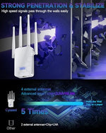 Cyseed wireless range repeater with four antennas