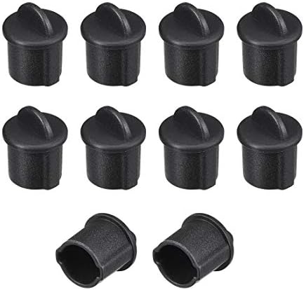 Black silicone BNC port covers in a pack of ten