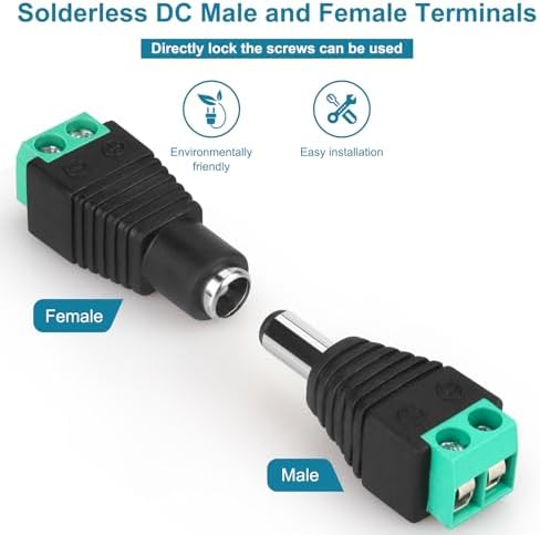 Close up view of the pure copper core and polarity markings on the terminal adapter.