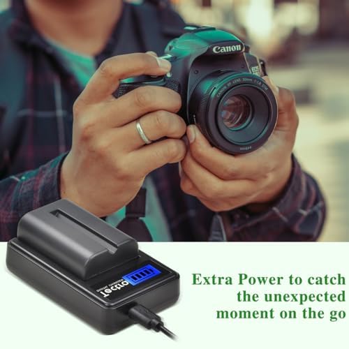 Tectra camera battery charger displaying battery cell capacity and voltage specifications