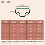 Packaging and contents of the EZ Moms girls potty training underwear pack showing all four assorted designs.