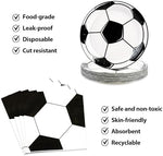 Complete Tableware Set Arranged For A Sports Themed Birthday Party