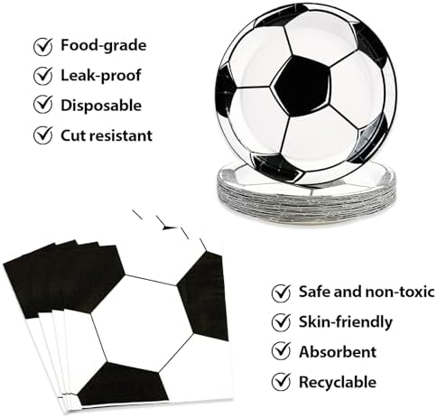 Complete Tableware Set Arranged For A Sports Themed Birthday Party