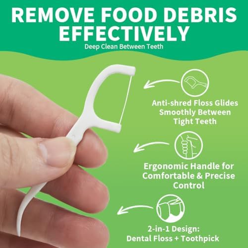 TPmax oral care pick demonstrating the anti slip handle and toothpick end