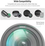 Two pack of Neewer fifty-five millimeter lens covers displaying the internal spring mechanism and secure snap locks.