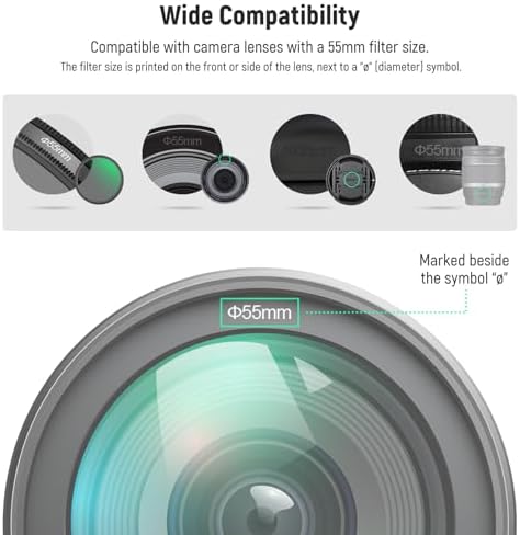 Two pack of Neewer fifty-five millimeter lens covers displaying the internal spring mechanism and secure snap locks.