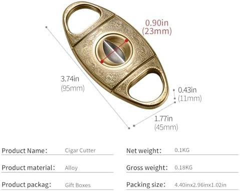 V-Cut Cigar Cutter, Sharp Blade Stainless Steel Carved Cigar Guillotine Scissors with Gift Box(Color:Silver) - Image 7