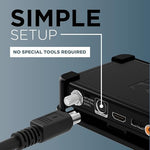 Side view illustration explaining the correct insertion pattern for color matched television ports