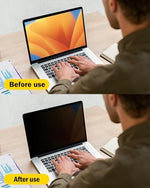 MacBook Pro 13-inch with Forito magnetic privacy screen attached