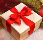 Handmade gift decorations using red satin craft ribbon
