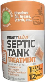 Mighty Clean dissolvable septic pods packaging