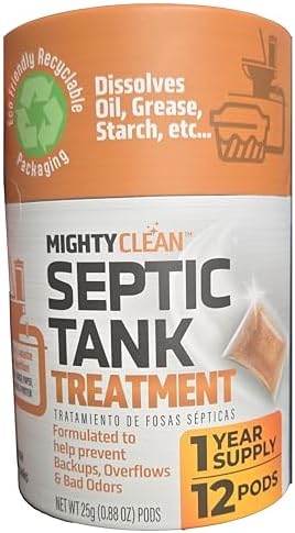 Mighty Clean dissolvable septic pods packaging