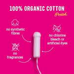 Organic cotton tampon with plant based sugarcane applicator detail