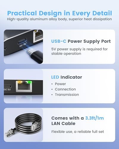 Top view of Newcare 1 in 4 out Gigabit Ethernet device