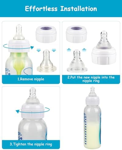 Side profile of premium clear silicone anti-colic bottle nipple replacement.