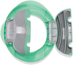 Close up of Kalencom Potette Plus easy-grip handles and pee guard