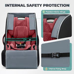 RAINSMORE Padded Car Seat Travel Bag for Airplane Heavy Duty Car Seat Backpack for Air Travel Baby Carseat Cover Bags for Airport Large Car Seats Carrier Fits Car Seats & Booster Seats, Black - Image 4