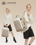 LOVEVOOK 40L airline approved travel bag opened flat at 180 degrees demonstrating TSA friendly laptop compartment
