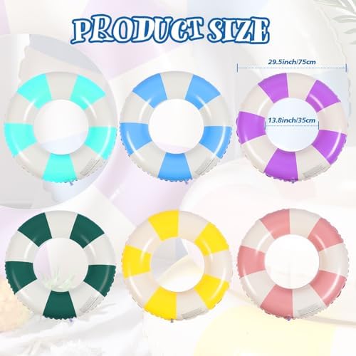 Libima pool float tubes showing classic striped design
