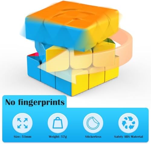 Side profile of Nabreeli speed cube rotating smoothly