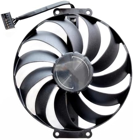 TQDLYKHS 12V computer cooler fan highlighting the mounting holes configuration for Asus Phoenix cards.