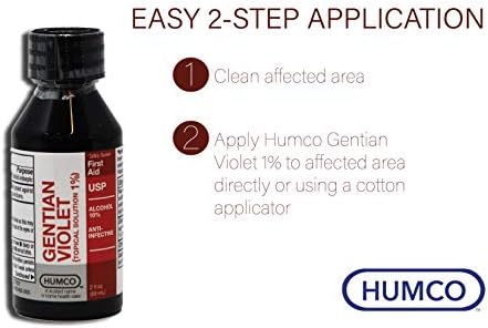 Humco Gentian Violet 2 Fluid Ounces bottle packaging overview
