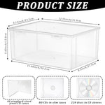 YEXEXINM clear CD storage box side profile showing secure latch lock lid mechanism.