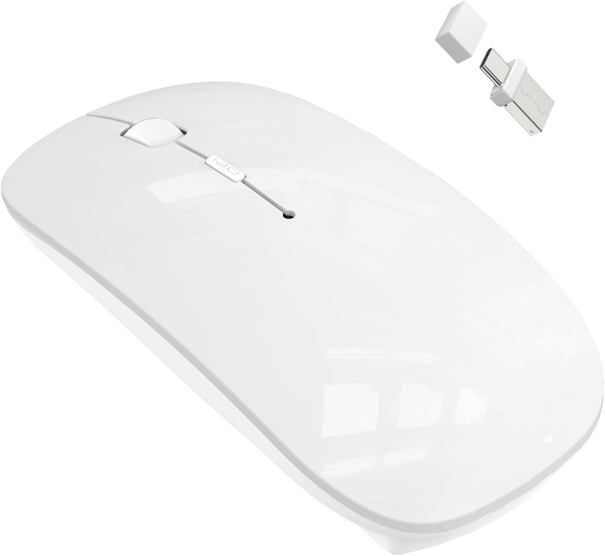Bluetooth Wireless Mouse for MacBook Air Mac Pro iPad Laptop Computer Pad Optical Rechargeable Slim Silent Dual Mode (2.4G USB-C/USB-A&Bluetooth 5.2/3.0) Mouse Jiggler for Computer Awakening(Grey) - Image 10