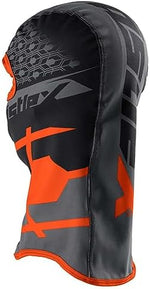 Castle X kids cold weather face mask showing moisture wicking material and flat stitched seams